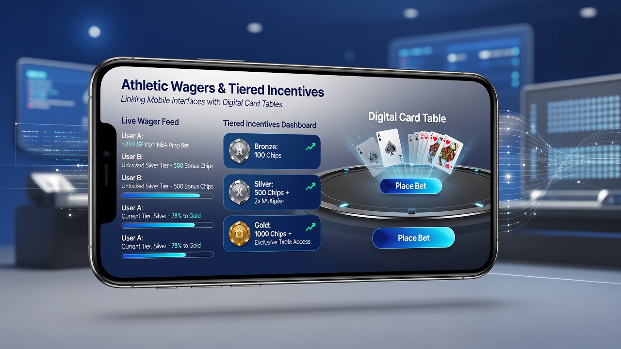 User progression screen displaying tier levels and rewards across sports and casino sections